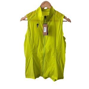 Specialized Vest Women's Large Deflect Wind Cycling Full Zip Active NWT Yellow